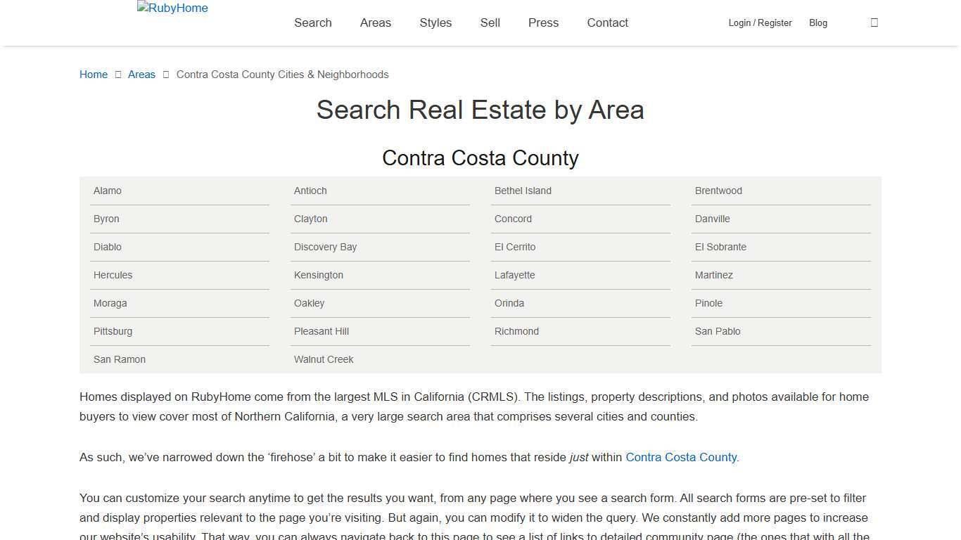 Contra Costa County, CA Cities & Neighborhoods